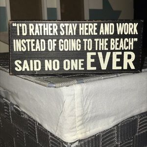 Rustic Wooden Block Beach Desk Quote